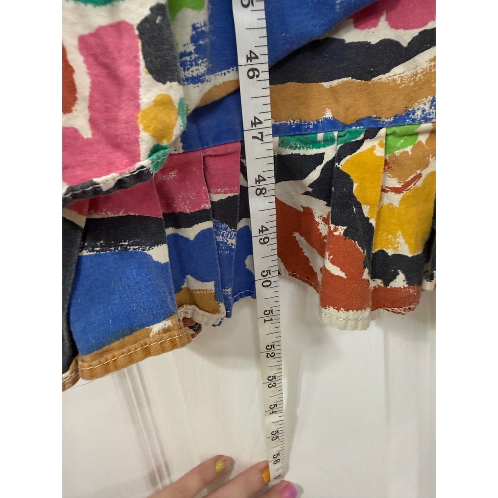 Love The Label Mix-Print Tiered Ruffle Midi Dress Size Large Multicolor Cotton - Picture 6 of 8